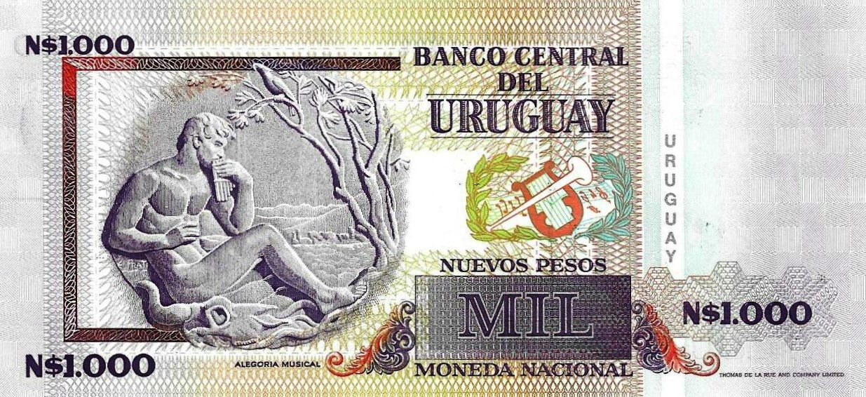 Uruguai - 1000 Novos Pesos 1989 (# 67a)