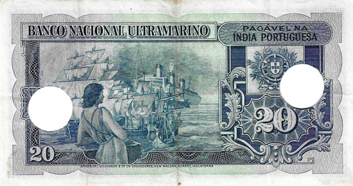 India Portuguesa - 20 Rupias 1945 (# 37)