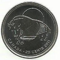 Canada - 25 Centimos 2011 (Km# 1168) Bisonte