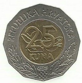 Croacia - 25 Kuna 1997 (Km# 48) Membro U.E.