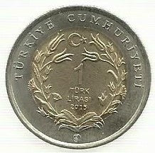 Turquia - 1 Lira 2015 (Km# Novo) Cabra Angora