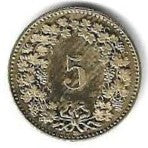 Suiça - 5 Rappen 2013 (Km# 26c)