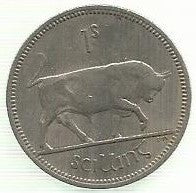 Irlanda - 1 Shilling 1963 (Km# 14)