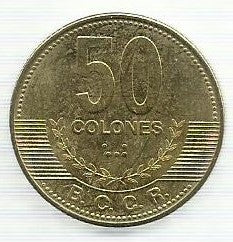 Costa Rica  - 50 Colones 2007 (Km# 231.1b)