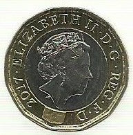 Inglaterra - 1 Libra 2017 (Km# Novo)