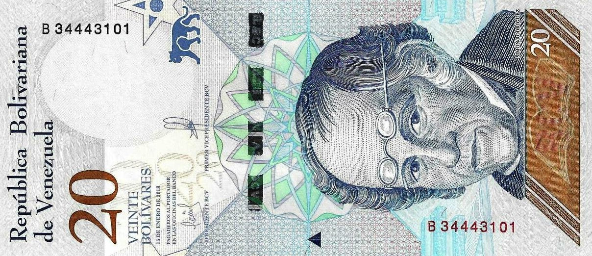 Venezuela - 20 Bolivares 2018 (# 104a)