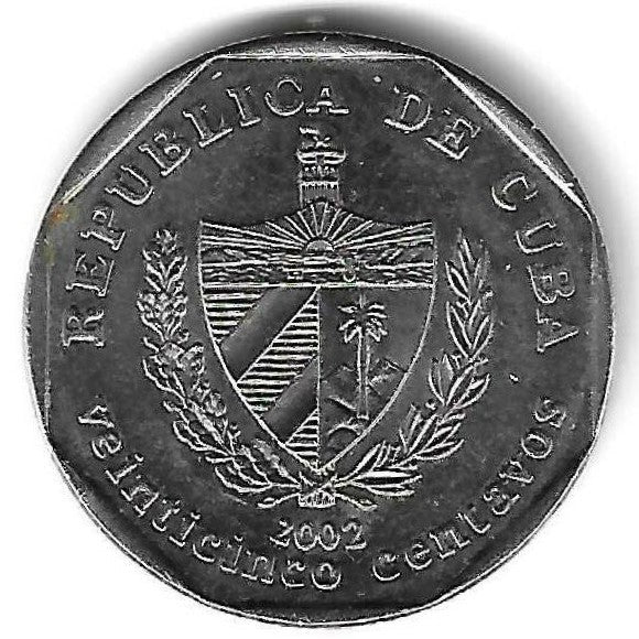 Cuba - 25 Centavos 2002 (Km# 577)