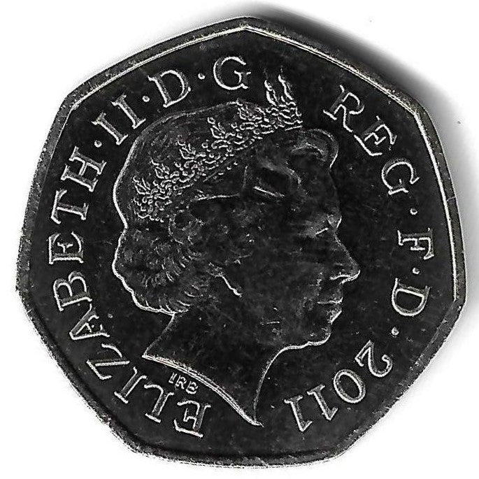 Inglaterra - 50 Pence 2011 (Km# 1191) Esgrima