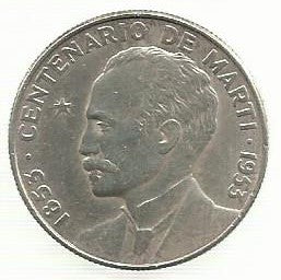Cuba - 50 Centavos 1953 (Km# 28) Nasc. Jose Marti