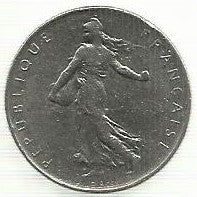 França - 1 Franco 1971 (Km# 925.1)