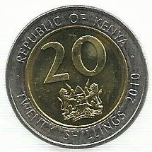 Quenia - 20 Shillings 2010 (Km# 36)