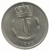Luxemburgo - 1 Franco 1965 (Km# 55)