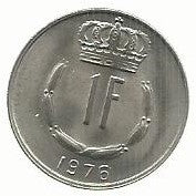 Luxemburgo - 1 Franco 1976 (Km# 55)