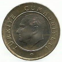 Turquia - 1 Lira 2016 (Km# 1244)