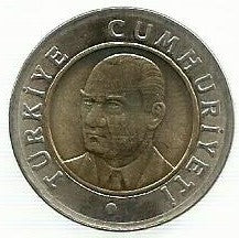 Turquia - 1 Lira 2005 (Km# 1169)