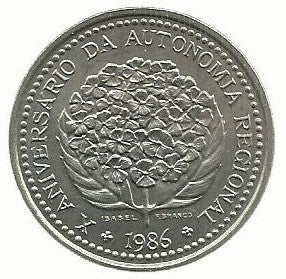 Portugal - 100$00 1986 (Km# 45)     Xº Anivº Aut. Açores