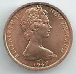 Nova Zelandia - 1 Centimo 1967 (Km# 31)