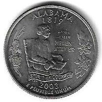 USA - 25 Cents 2003  (Km# 344) Alabama