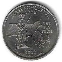 USA - 25 Cents 2000 (D) (Km# 305) Massachussetts
