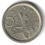 Espanha - 5 Pesetas 1994 (Km# 931) Aragon