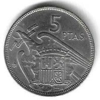 Espanha - 5 Pesetas 1961 (Km# 786)