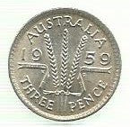 Australia - 3 Pence 1959 (Km# 57)