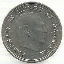 Dinamarca - 1 Krone 1964 (Km# 851)