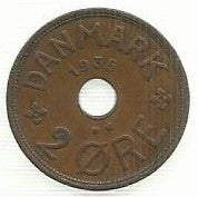 Dinamarca - 2 Ore 1935 (Km# 827)