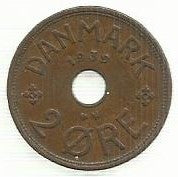 Dinamarca - 2 Ore 1939 (Km# 827)