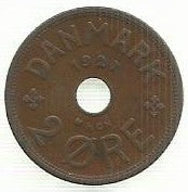 Dinamarca - 2 Ore 1927 (Km# 827)