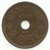 Dinamarca - 2 Ore 1931 (Km# 827)