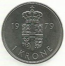 Dinamarca - 1 Krone 1979 (Km# 862)