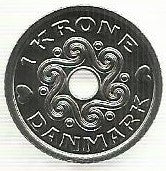 Dinamarca - 1 Krone 2019 (Km# 873)