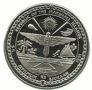 Ilhas Marshall - 5 Dolares 1991 (Km# 35) Pearl Harbor