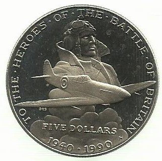 Ilhas Marshall - 5 Dolares 1990 (Km# 18) Herois Batalha
