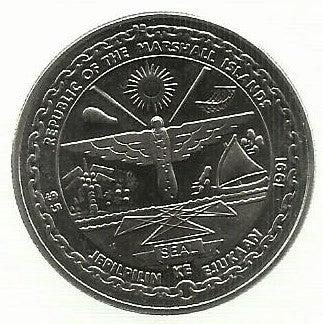 Ilhas Marshall - 5 Dolares 1991 (Km# 40) Deserto Storm