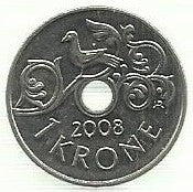 Noruega - 1 Krone 2008 (Km# 462)