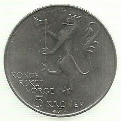 Noruega - 5 Kroner 1978 (Km# 423) 350 Anos Armada Norueguesa