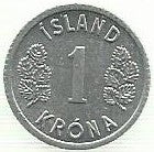 Islandia - 1 Krona 1977 (Km# 23)