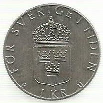Suécia - 1 Krona 1984 (Km# 852a)