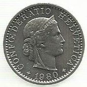 Suiça - 20 Rappen 1980 (Km# 29a)