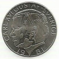 Suecia - 1 Krona 1981 (Km# 852)