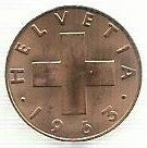 Suiça - 1 Rappen 1963 (Km# 46)