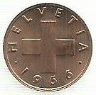 Suiça - 1 Rappen 1966 (Km# 46)