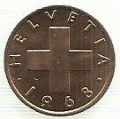 Suiça - 1 Rappen 1968 (Km# 46)