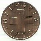 Suiça - 1 Rappen 1969 (Km# 46)