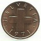 Suiça - 1 Rappen 1971 (Km# 46)