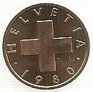 Suiça - 1 Rappen 1980 (Km# 46)