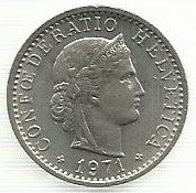 Suiça - 20 Rappen 1969 (Km# 29a)
