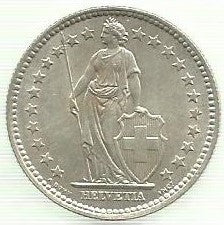 Suiça - 2 Francos 1958 (Km# 21)